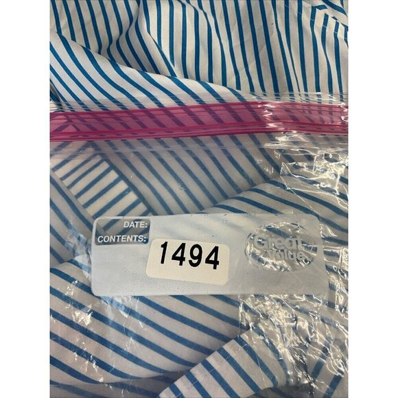 NWOT Talbots Plus 18W Popover Button Long Sleeves Blue/White Striped Tunic top - Picture 9 of 9